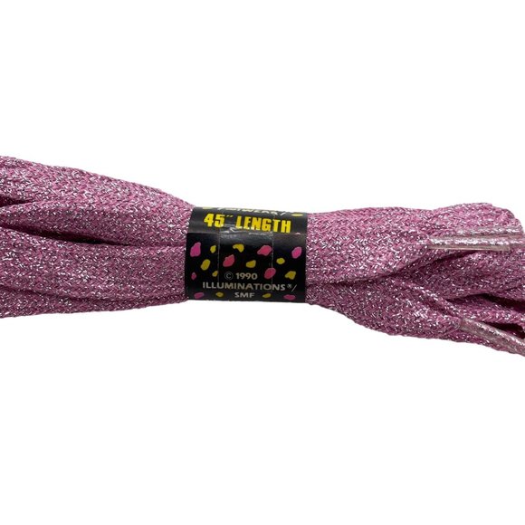 Vintage Illuminations Cool shoe Laces dusty pink glittery sparkle y2K 90s 45" - Picture 3 of 4
